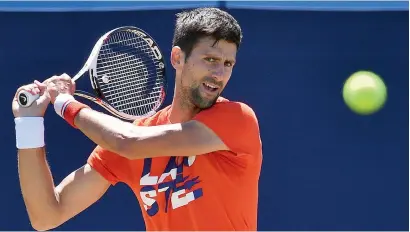  ?? — AFP ?? Serbia’s Novak Djokovic practises at the ATP Aegon Internatio­nal tennis tournament in Eastbourne.