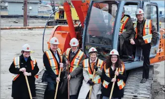  ?? Penticton Herald file photo ?? Dignitarie­s participat­e in the ground-breaking centre for what would become the future Jim Pattison Centre of Excellence at Okanagan College in November 2009.