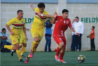  ??  ?? A luckless Naxxar side suffered another defeat – their fifth - at the hands of a slick Hamrun side in yesterday’s second match at the Victor Tedesco Stadium in Hamrun.
Goals from Espindola in the first half and Clavero in the second gave the Spartans...
