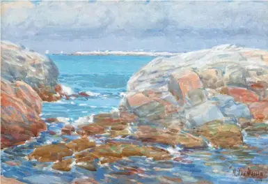  ??  ?? Childe Hassam (1859-1935), Duck Island, Isles of Shoals, 1906. Watercolor on paper, 13¾ x 19¾ in.