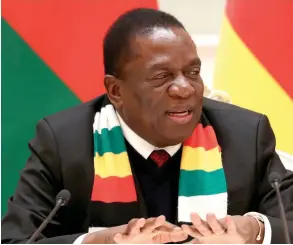  ??  ?? UMengameli u-Emmerson Mnangagwa