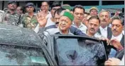  ??  ?? Himachal Pradesh chief minister Virbhadra Singh at Patiala House court in New Delhi on Monday. PTI