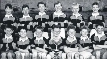  ??  ?? Patsy Lonergan (front row, third from right) with the Fermoy CBS 1963 school football league winning team.