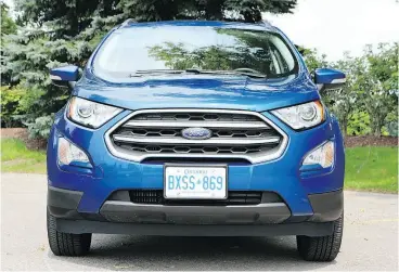  ?? PHOTOS: GRAEME FLETCHER / DRIVING.CA ?? The 2018 Ford EcoSport’s suspension, while pretty basic, does a good job of isolating the riders from the rigours of a rough road, so it has decent ride comfort.