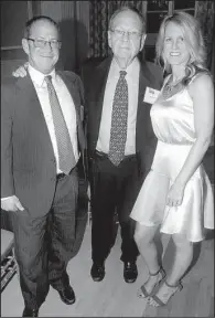  ??  ?? Jay Barron (center) with his son, honoree Thomas
Barron, and daughter-in-law, Holly Barron