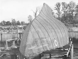  ??  ?? From Andrew’s archives, this photo from the late ’60s shows some of the steel reinforcem­ents for the hull of a 27ft keelboat in ferroconcr­ete