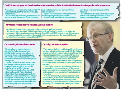  ??  ?? 0 John Mason is under fire for his comments on the British Transport Police merger with Police Scotland