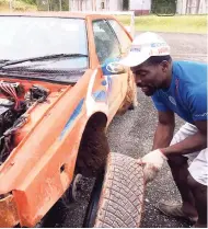  ??  ?? He is proud to describe himself as a mechanic that does all the modificati­on on his car such as: welding, wiring, painting.