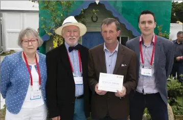  ??  ?? Harry Deacon of Wexford Garden & Flower Club with the judges Paul McDonnell, Frances McDonald andTom Curtis.