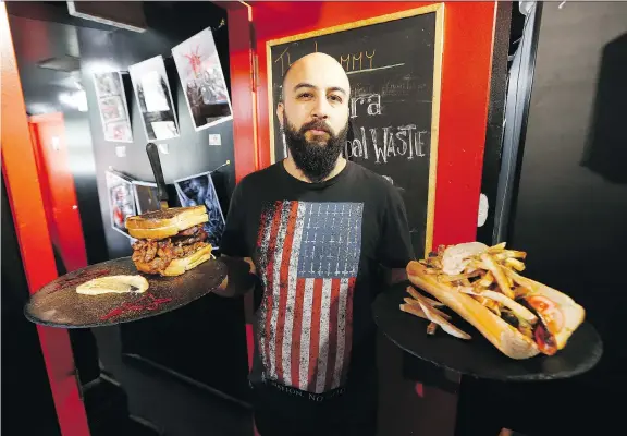  ?? TONY CALDWELL ?? Mehdi Galehdar, owner of The Koven, is sharing his love of heavy metal through his Murray Street restaurant, which aims to serve “comfort food at a reasonable price.”