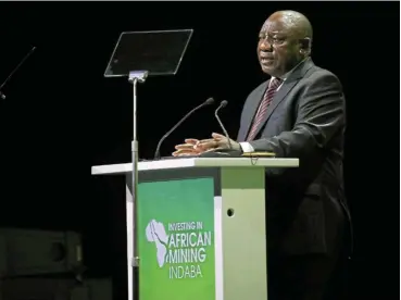  ?? Picture: Esa Alexander ?? President Cyril Ramaphosa during his keynote address at the 2022 Investing in African Mining Indaba, Cape Town Internatio­nal Convention Centre.