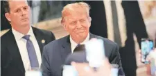  ?? AP ?? Former President Donald Trump greets supporters at a Super Tuesday election night party in Florida.