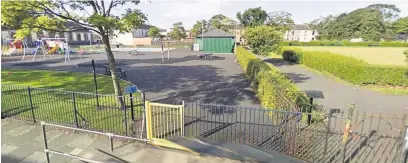  ??  ?? Morfa playground in Llanelli where the blue tablet drugs were found.