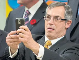  ?? FRED CHARTRAND THE CANADIAN PRESS ?? Former Minister of Industry Tony Clement, under Prime Minister Stephen Harper, and longtime MP has confessed to sending inappropri­ate content with a would-be extortioni­st.