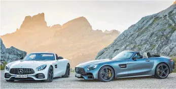  ?? FOTO: DAIMLER AG ?? Doppelpack für Betuchte: Mercedes-AMG GT Roadster und GT C Roadster (re.) ab 129 180 Euro.