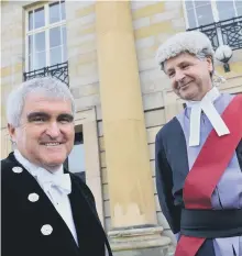  ??  ?? New High Sheriff of Durham, Stephen Cronin, left, with Judge Christoper Prince.