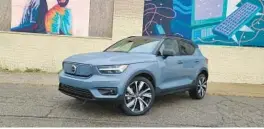  ?? HENRY PAYNE ?? The 2022 Volvo XC40 Recharge bears signature Volvo design touches.