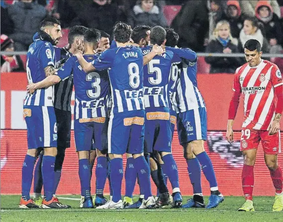  ?? FOTO: GETTY ?? Una racha de cuatro partidos sin perder El conjunto albiazul volvió a demostrar en Montilivi que es un equipo muy sólido y arrancó un valioso punto gracias al gol de Borja Bastón