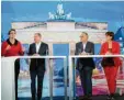  ?? Foto: Kay Nietfeld, dpa ?? Im TV-Duell (von links): Klara Geywitz, Olaf Scholz, Norbert Walter-Borjans und Saskia Esken.