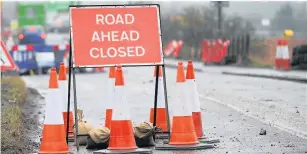  ??  ?? Warning A series of roadworks are planned in various parts of the county over the summer