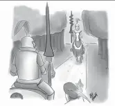  ??  ?? ‘Hark! The Knight of Beaujolais approaches! ’