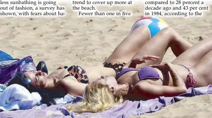  ?? REUTERS ?? French women cite harassment and criticism of their bodies as reasons why they now refuse to go topless on the beach.