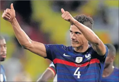  ??  ?? Varane, en su último partido jugado con la selección de Francia en la Eurocopa.