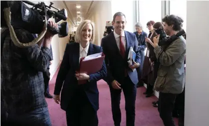  ?? Photograph: Mike Bowers/The Guardian ?? Finance minister Katy Gallagher and treasurer Jim Chalmers. If their 2022 federal budget figures come true, real wages in June next year will be 5% below what they were in June 2019.