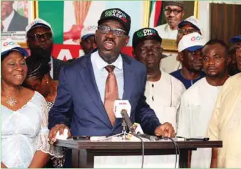  ??  ?? Obaseki at a press conference