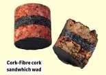  ??  ?? Cork-Fibre cork sandwhich wad