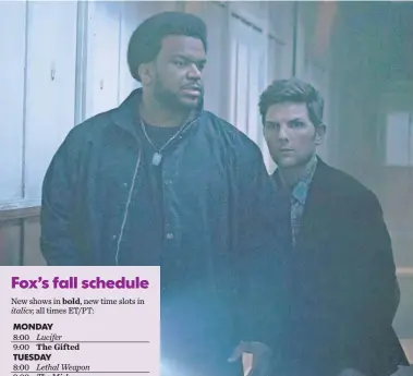  ?? FOX ?? Craig Robinson and Adam Scott explore the unexplaine­d in supernatur­al comedy Ghosted. It’s one of three new Fox series.