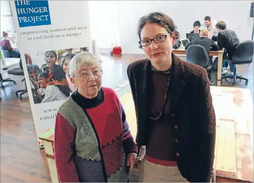  ??  ?? Ending hunger: Hillsborou­gh resident Shirley Hardwick, left and Ruth Osborne want to raise the public conversati­on around chronic hunger.