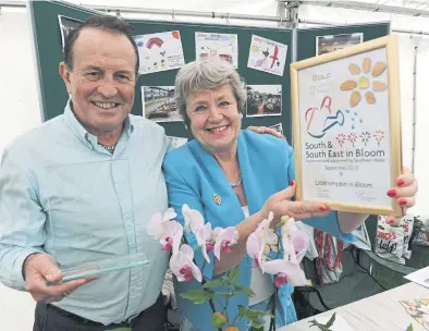  ?? ?? Margaret Boulton with Dr James Walsh in 2010, when Littlehamp­ton won the South and South East in Bloom gold award