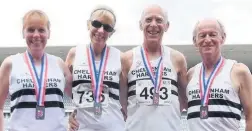  ??  ?? British Masters medalists Caroline Cotterell, Kathryn Morton, Martin Ford and Nick Holliday