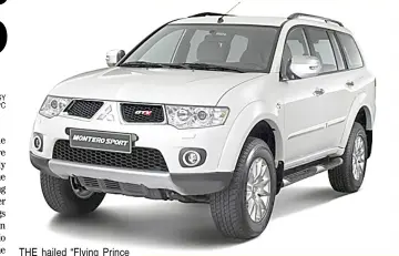  ?? PHOTOGRAPH COURTESY OF JAPOY AND MMPC ?? THE hailed “Flying Prince of Kicks” prefers the 2012 Mitsubishi Montero Sport.