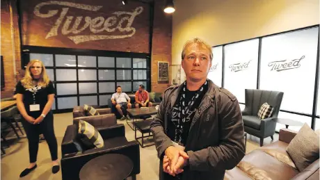  ?? PHOTOS: JEAN LEVAC ?? Canopy Growth CEO Bruce Linton stands in the new Tweed visitors’ centre in Smiths Falls, which he sees as becoming the epicentre of a tourism renaissanc­e in the town of 9,000, which lost its original claim to fame when Hershey closed the plant now occupied by Canopy.