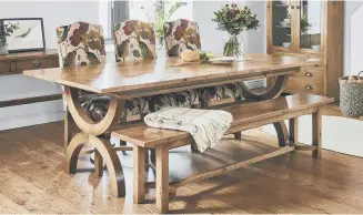  ?? ?? ENDURING BEAUTY: Royal Oak’s Canterbury Hooped dining table.