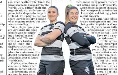  ?? ?? Double trouble: Ciara Griffin (left) and Anna Caplice aim to cause South Africa problems at Twickenham today