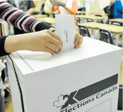  ?? SHAUGHN BUTTS/ EDMONTON JOURNAL ?? Casting votes the old-fashioned way avoids some of the risks Internet balloting poses to our democratic rights, says computer programmer Chris Cates.