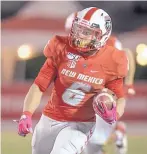  ?? ROBERTO E. ROSALES/JOURNAL ?? UNM running back Bryson Carroll says he’s learned from last week’s mistake and takes pride in his overall performanc­e.