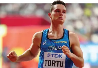  ?? ANSA/COLOMBO ?? Filippo Tortu, 21 anni, e in basso Antonio La Torre, dt dell’atletica