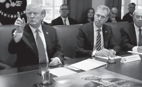  ??  ?? US president Donald Trump during his cabinet first meeting in 2019