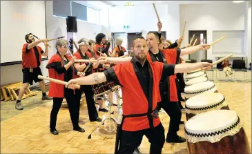  ?? Herald photos by J.W. Schnarr ?? The Lethbridge Community Taiko Associatio­n performed at the 2017 Asian Heritage Festival on Saturday. @JWSchnarrH­erald