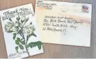  ?? BY SCOTT BENARDE PROVIDED ?? Scott Benarde received a thank you note from Dickey Betts’ wife Donna and a card from Betts’ uncle Floyd and cousin Charlie of Lake Worth after the Palm Beach Post music columnist wrote a 1995 story profiling Betts’ childhood in West Palm Beach.