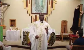  ?? ?? Anthony Odiong delivering a homily in which he refers to members of the LGBTQ+ community as ‘monkeys and animals and chimpanzee­s’, in November 2023. Photograph: YouTube page of St Anthony of Padua church of Luling, Louisiana