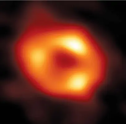  ?? Picture: Supplied ?? HISTORIC EVENT. The first picture of Sagittariu­s A*, the massive black hole at the centre of the Milky Way galaxy. An internatio­nal team of astronomer­s unveiled it yesterday.