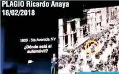  ??  ?? Video difundido en redes sociales con el que se acusó de “plagio” a Ricardo Anaya, aspirante a la Presidenci­a.