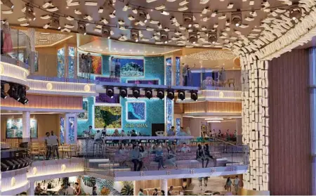  ?? COURTESY ?? The Aquaria Bar will be in Celebratio­n Central, the new atrium space on board Carnival Celebratio­n debuting in 2022 and sailing from PortMiami.