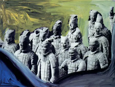  ??  ?? L’esercito di terracotta dell’imperatore Qin Shi Huang, di cui dieci copie a grandezza naturale, rivisitate dall’artista toscano Sandro Chia, saranno in mostra da domani fino al 31 marzo, alla Pinacoteca metropolit­ana di Bari. L’allestimen­to è curato...