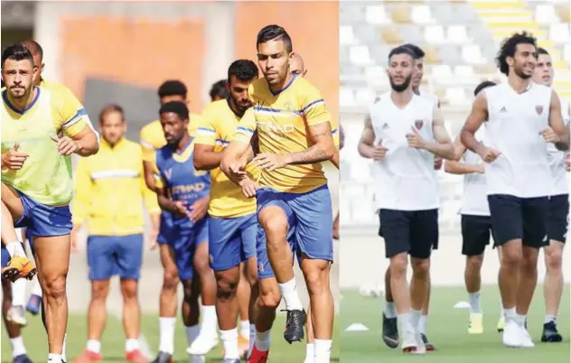  ??  ?? ↑ UAE’S Al Wahda and Saudi Arabia’s Al Nassr are set to face off in ACL Round of 16 match on Monday.